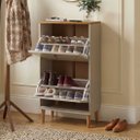 Ver imagem 4 de Sapateira Estreita Vertical 2 Portas Madeira 12 Pares Cor Cashmere Fendi 44 Mikka Idimex
