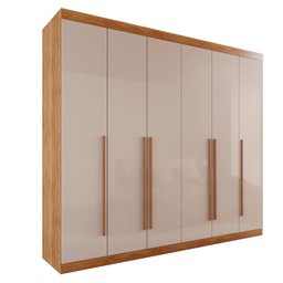 Guarda-roupa Casal 6 Portas 6 Gavetas Sparta - Mais Móveis Cinamomo/offwhite - 1