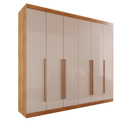 Guarda-roupa Casal 6 Portas 6 Gavetas Sparta - Mais Móveis Cinamomo/offwhite