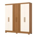 Ver imagem 6 de Guarda Roupa Casal 6 Portas Francês Off White/Cinamomo