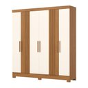 Ver imagem 5 de Guarda Roupa Casal 6 Portas Francês Off White/Cinamomo