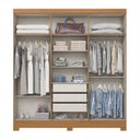 Ver imagem 2 de Guarda Roupa Casal 6 Portas Francês Off White/Cinamomo