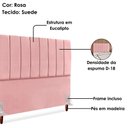 Ver imagem 4 de Cabeceira Casal 140 Cm com Frame Carla Suede Rosa Artte