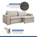 Ver imagem 5 de Sofá Retrátil 200cm Molas Bonnel Veludo Bege Claro Barcelona