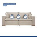 Ver imagem 6 de Sofá Retrátil 200cm Molas Bonnel Veludo Bege Claro Barcelona