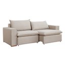 Ver imagem 1 de Sofá Retrátil 200cm Molas Bonnel Veludo Bege Claro Barcelona