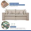 Ver imagem 4 de Sofá Retrátil 200cm Molas Bonnel Veludo Bege Claro Barcelona