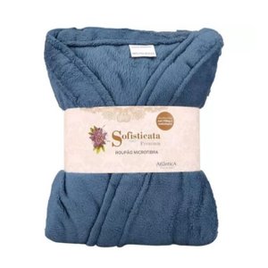 Roupão Microfibra Plush Inverno Frio Toque Macio Unissex:azul Profundo/p