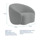 Ver mais imagens de Kit Divã Recamier Orgânico Marrocos 180cm Lado Esquerdo e 2 Poltronas Amore Bouclé Cinza