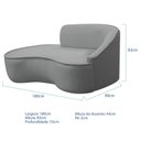 Ver imagem 5 de Kit Divã Recamier Orgânico Marrocos 180cm Lado Esquerdo e 2 Poltronas Amore Bouclé Cinza