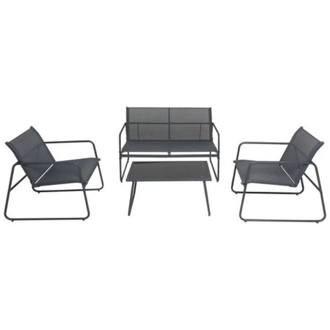 Conjunto para Jardim Weekend 3 Cadeira + Mesa Cinza Bel