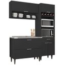 Ver imagem 2 de Armário de Cozinha Cp02 com Pia 100cm Pérola Z34 Preto - Mpozenato