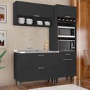 Ver imagem 1 de Armário de Cozinha Cp02 com Pia 100cm Pérola Z34 Preto - Mpozenato