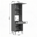 Ver imagem 4 de Armário Torre Quente Maia P/ Cozinha Modulada Forno Microondas 60cm Moderno Compacto 3 Portas 1 Gave