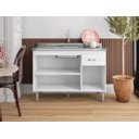 Ver imagem 2 de Balcão Gabinete de Pia Gabriela 120cm Branco sem Tampo - Ajl Moveis