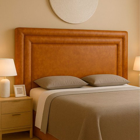 Cabeceira para Cama Box Casal 164cm Phili Lisa Courino Caramelo - Sallar Home