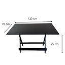 Ver imagem 3 de Conjunto Mesa Dobrável Área Externa 120x70cm com 6 Cadeiras Estofadas Madeira Preto/Laranja Vermelho