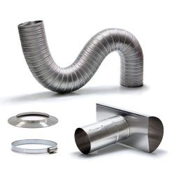 Kit Chaminé em Alumínio com Flexível Corrugado de 1,5Mx90mm - 1