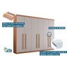 Guarda Roupa Casal 6 Portas e 4 Gavetas C- Pés Bahia Naturale-off White - 3
