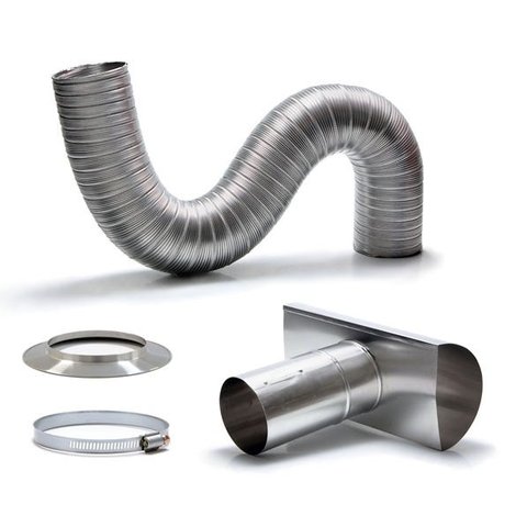 Kit Chaminé em Alumínio com Flexível Corrugado de 1,5mx150mm