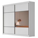 Ver imagem 3 de Guarda Roupa Casal 2 Portas 6 Gavetas 100% MDF com Espelho Blumenau Branco/Neve