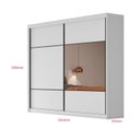 Ver imagem 4 de Guarda Roupa Casal 2 Portas 6 Gavetas 100% MDF com Espelho Blumenau Branco/Neve