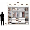 Ver imagem 6 de Guarda Roupa Casal 2 Portas 6 Gavetas 100% MDF com Espelho Blumenau Branco/Neve