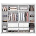 Ver imagem 5 de Guarda Roupa Casal 2 Portas 6 Gavetas 100% MDF com Espelho Blumenau Branco/Neve