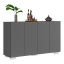 Ver imagem 3 de Aparador Buffet 4 Portas com Pés Quadrados Veneza Multimóveis Grafite/Branco