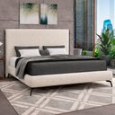 Ver imagem 1 de Cama Japonesa com Cabeceira Almeriaharu King Bouclé Off White - Sallar Home