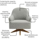 Ver imagem 5 de Poltrona Decorativa Naomi Base Giratoria Boucle Tce 1018 Moll