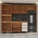 Ver imagem 3 de Cozinha Completa Modulada 8 Portas 3 Gavetas Freijó/off White - Panorama Móveis