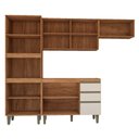 Ver imagem 2 de Cozinha Completa Modulada 8 Portas 3 Gavetas Freijó/off White - Panorama Móveis