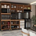 Ver imagem 5 de Cozinha Completa Modulada 8 Portas 3 Gavetas Freijó/off White - Panorama Móveis