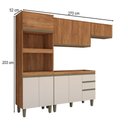Ver imagem 4 de Cozinha Completa Modulada 8 Portas 3 Gavetas Freijó/off White - Panorama Móveis