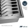 Canal Úmido Organizador Calha De Cozinha em Aço Inox 304 C/3 Módulos e Tampa - Tubrax - 6