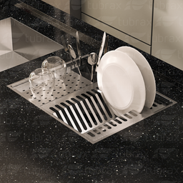 Canal Úmido Organizador Calha de Cozinha em Aço Inox 304 C/3 Módulos e Tampa - Tubrax - 2