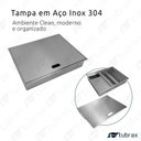 Ver imagem 3 de Canal Úmido Organizador Calha de Cozinha em Aço Inox 304 C/3 Módulos e Tampa 50x40 - Tubrax