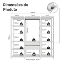Ver imagem 4 de Guarda-Roupa Closet Modulado 2 Gavetas 188 cm Valencia Madesa