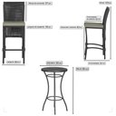 Ver imagem 2 de Mesa Bistrô e 2 Banquetas Roma Preta Corda Náutica Estofado 8 Trama Original