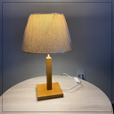 Ver imagem 2 de Kit 2 Abajur Quarto Pé Quadrado Madeira Mdf Cúpula Tradicional