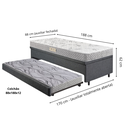 Ver imagem 2 de Bicama Box Baú Solteiro com Colchão Ecoline D23 Ecoflex Linho  88x188