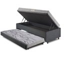 Ver imagem 4 de Bicama Box Baú Solteiro com Colchão Ecoline D23 Ecoflex Linho  88x188