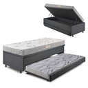 Ver imagem 1 de Bicama Box Baú Solteiro com Colchão Ecoline D23 Ecoflex Linho  88x188