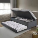 Ver imagem 3 de Bicama Box Baú Solteiro com Colchão Ecoline D23 Ecoflex Linho  88x188