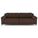 Ver imagem 2 de Sofá Living 4 lugares 252cm Agostino Pés Design em Ferro Couro Marrom Manchado G52 - Gran Belo