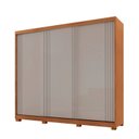 Ver imagem 2 de Guarda-Roupa Casal 100% MDF 3 Portas de Correr 4 Gavetas 6 Prateleiras e com Pés Chile Off White/Mar