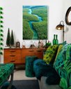 Ver imagem 1 de Quadro Canvas Floresta Rio Natureza 90x60cm Mold Branca