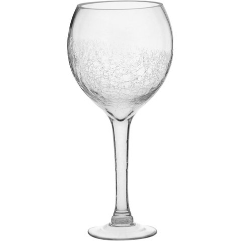 Vaso Anverre Vaso Decorativo Cachepô Enfeite 40x18x18cm Vidro Transp