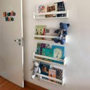 Ver imagem 2 de Revisteiro de Parede kit 4pç em MDF Branco tamanho Grande